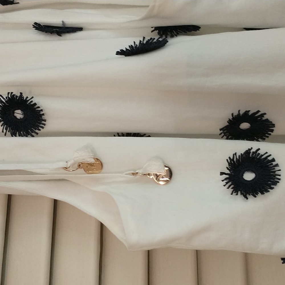 Milly White Flora Tufted Embroidered Cotton Halter Mini Dress, Women Size 2, EUC - Picture 6 of 12